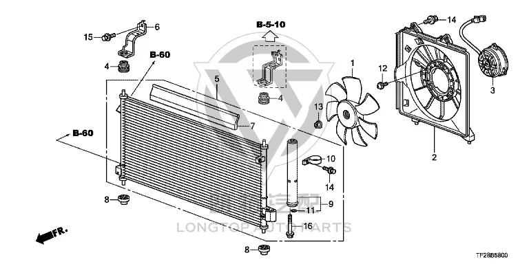 Condenser 80110-TF0G0 80110TF0G0 for Honda