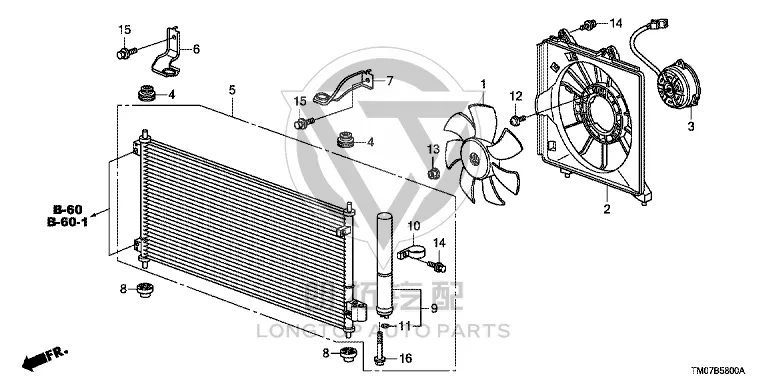 Condenser 80110-TM0H0 80110TM0H01 for Honda