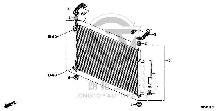 Condenser 80110-TS6-H01 80110TS6H01 for Honda