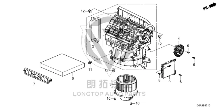 Air Conditioning Compartment 80291-T7M-H01 80291T7MH01 for Honda