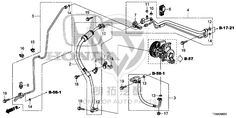 Air Conditioning High-Pressure Hose 80315-T7J-H01 80315T7JH01 for Honda