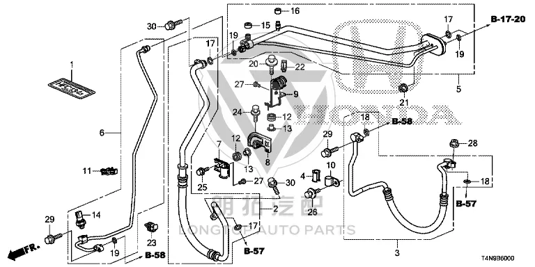 Air Conditioning High-Pressure Hose 80315-T4N-H01 80315T4NH01 for Honda