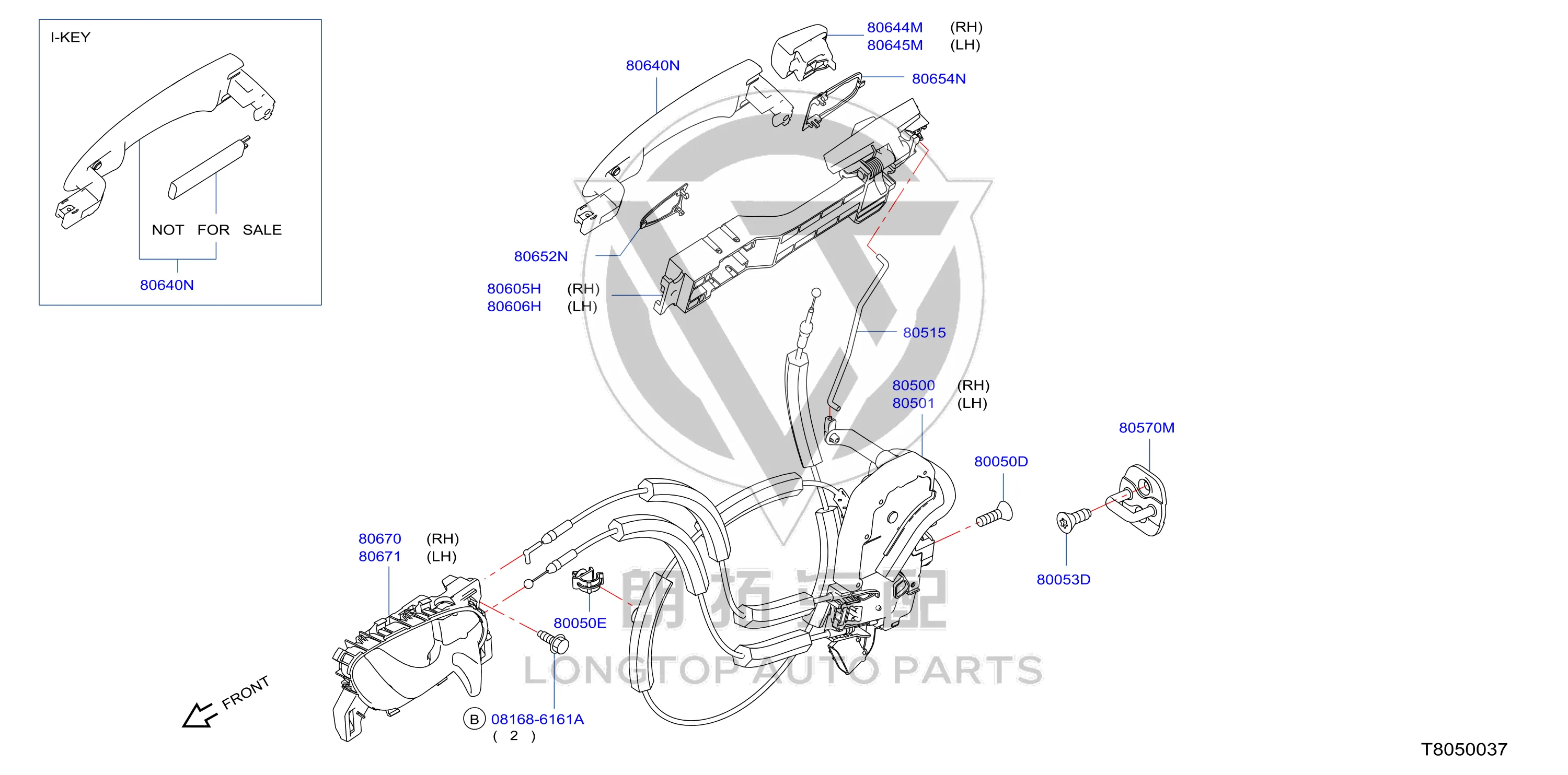 Front Door Lock Assembly 80501-4CL1A 805014CL1A for Nissan
