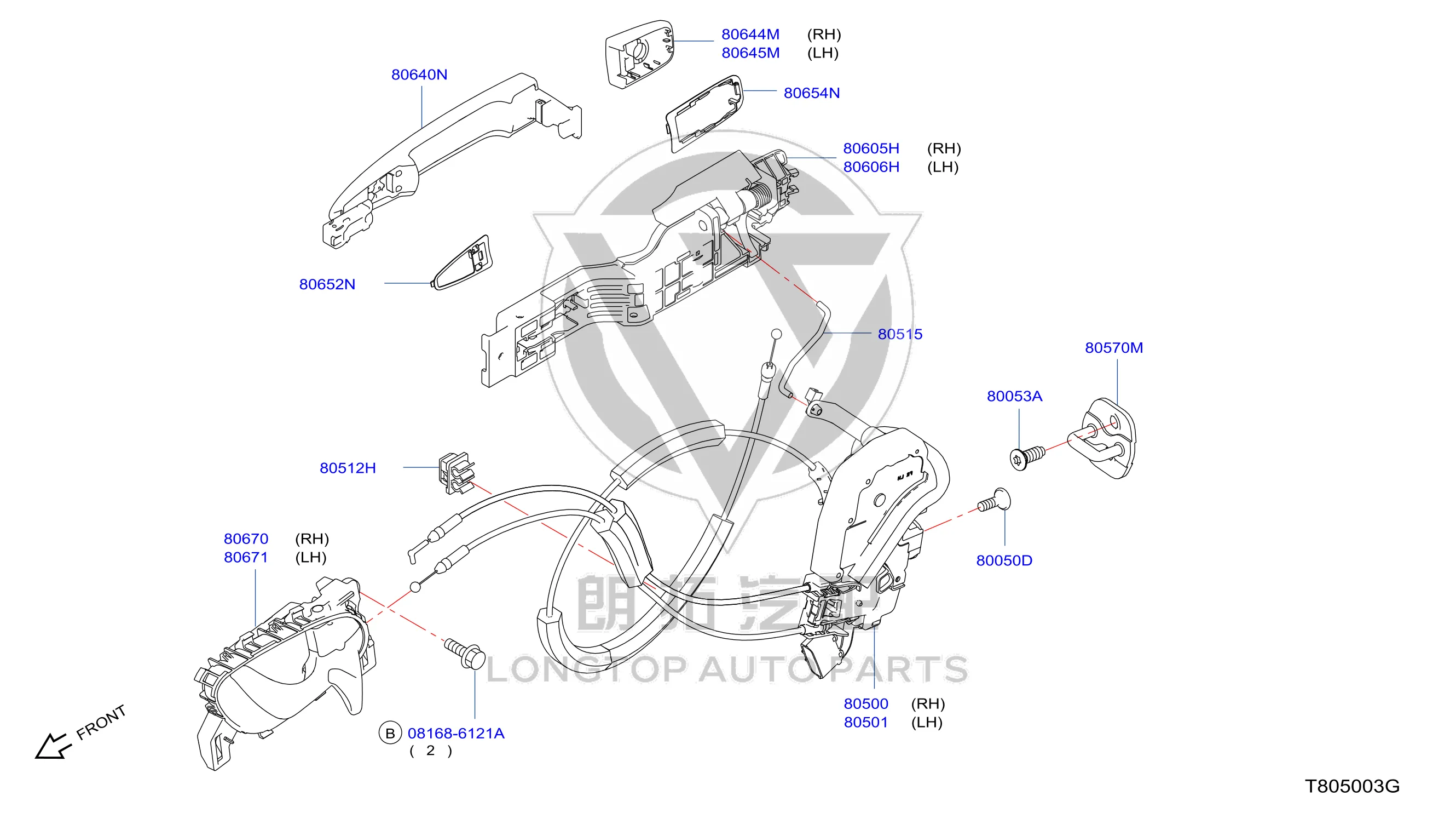Front Door Outside Handle 80640-3RA0A 806403RA0A for Nissan
