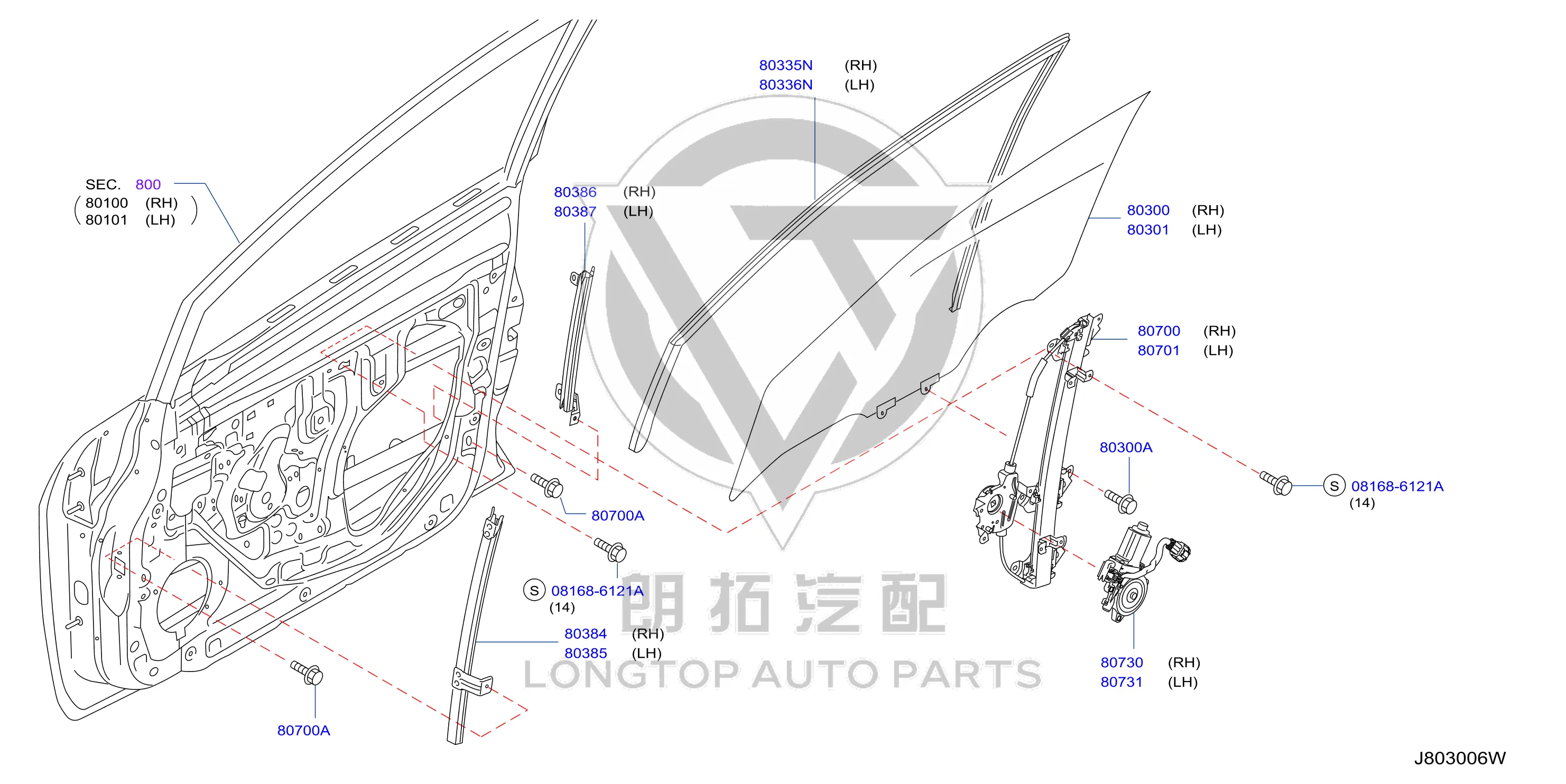 Front Door Window Lift Motor 80731-ED00A 80731ED00A for Nissan