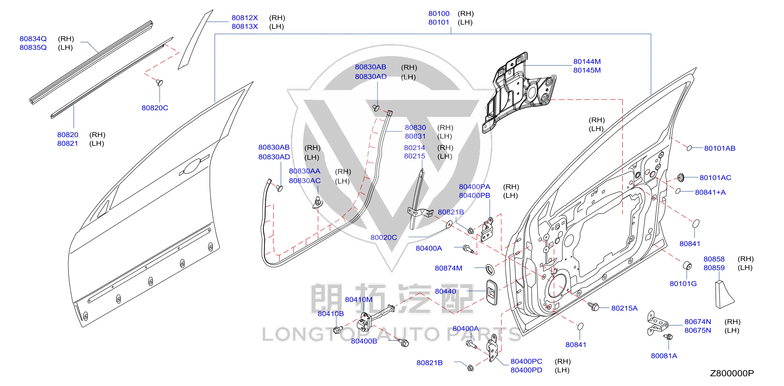 Front Door Window Frame Sticker 80813-2GJ0A 808132GJ0A for Venucia
