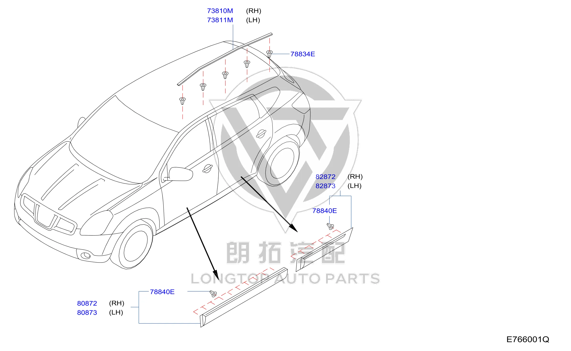 Front Door Trim Strip 80871-JE20C 80871JE20C for Nissan
