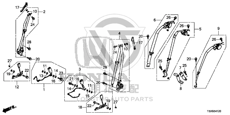 Front Seat Belt Pretensioner (Right) 81425-TVEH0 81425TVEH0 for Honda