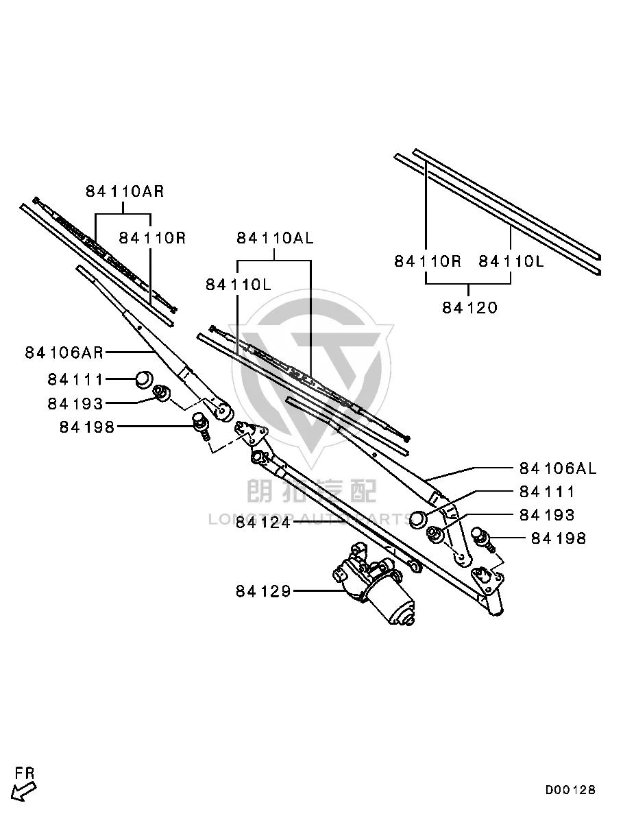 Front Windshield Wiper Blade (Left) 8250A-203 8250A203 for Mitsubishi V87W