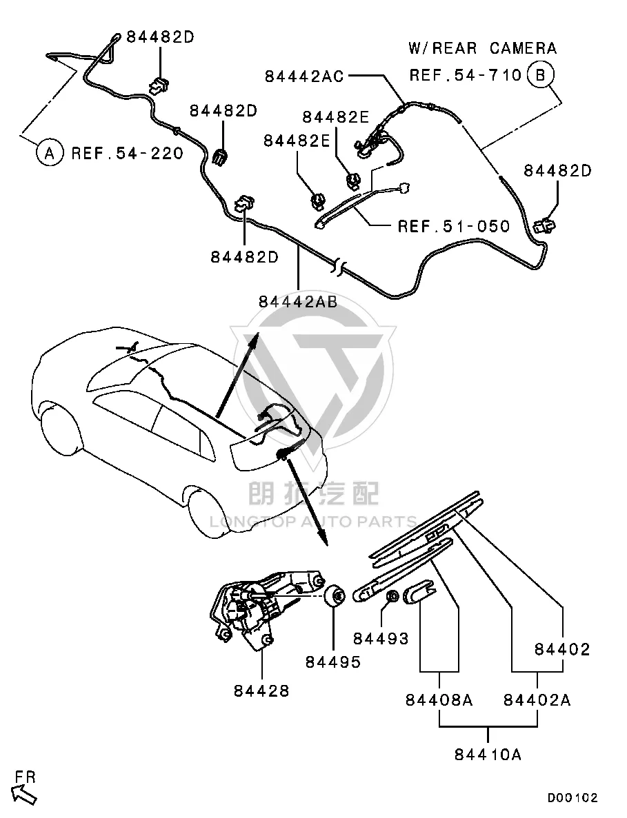 Rear Lid Glass Wiper Motor 8253A-124 8253A124 for Mitsubishi GA1W