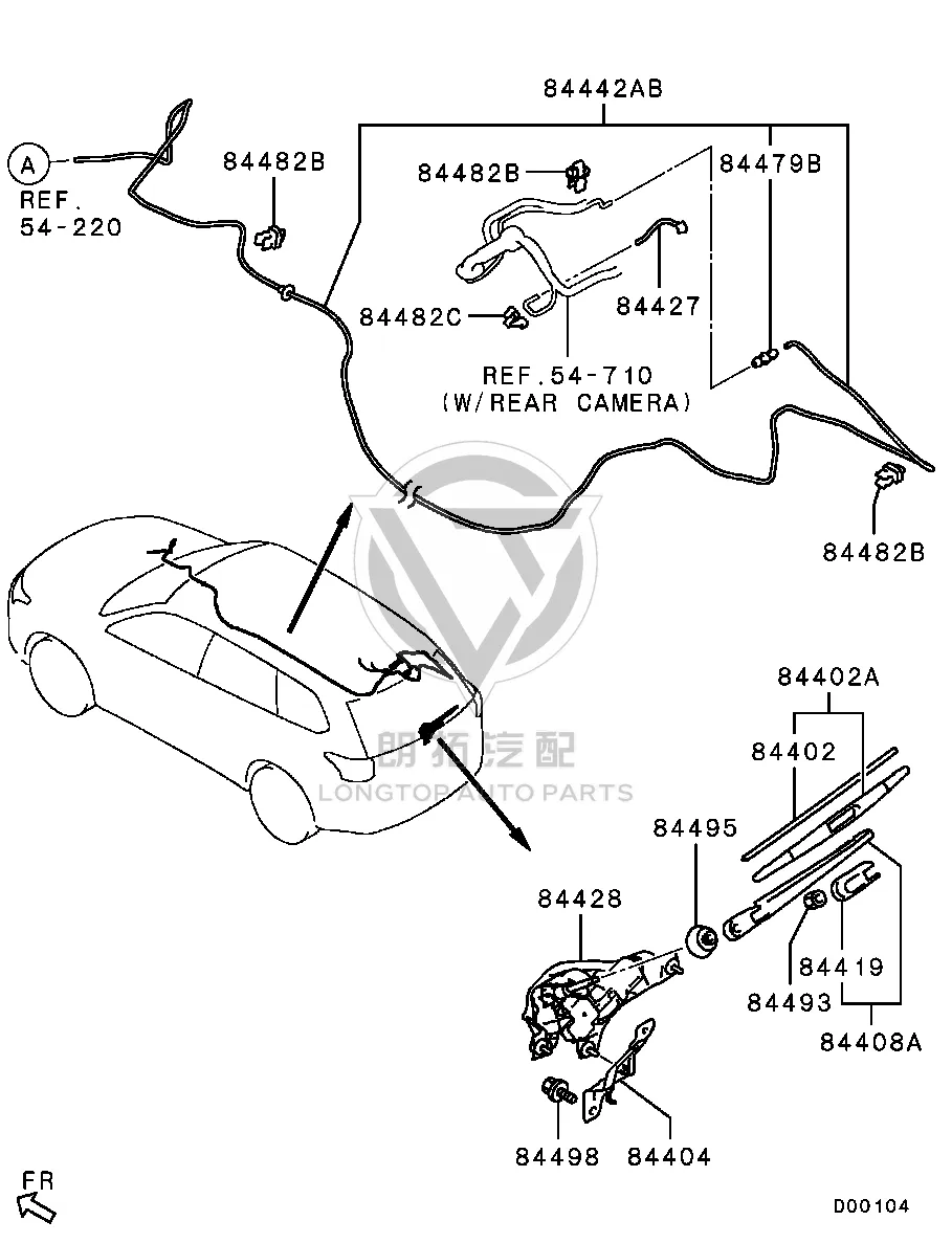 Rear Lid Glass Wiper Motor 8253A-246 8253A246 for Mitsubishi GF7W