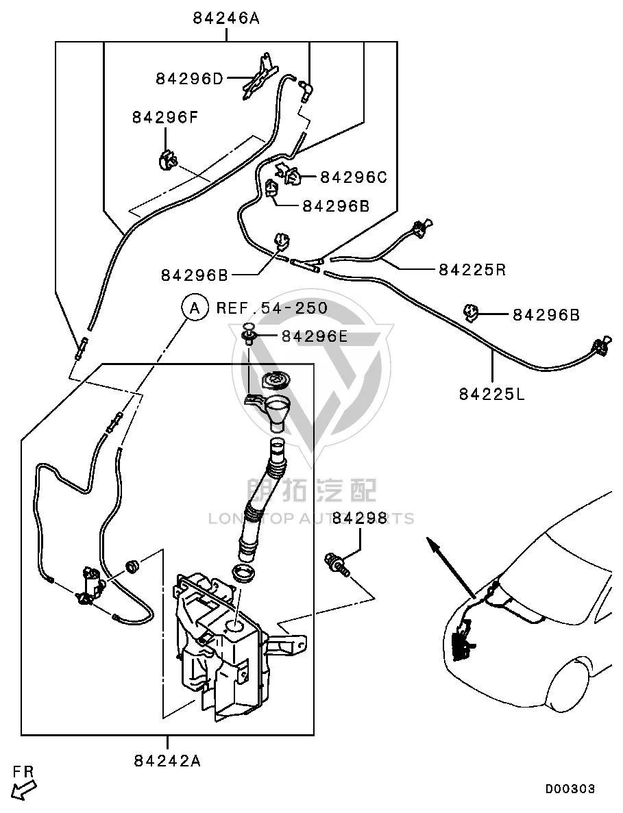 Front windshield washer fluid reservoir 8260A-424 8260A424 for Mitsubishi GF7W