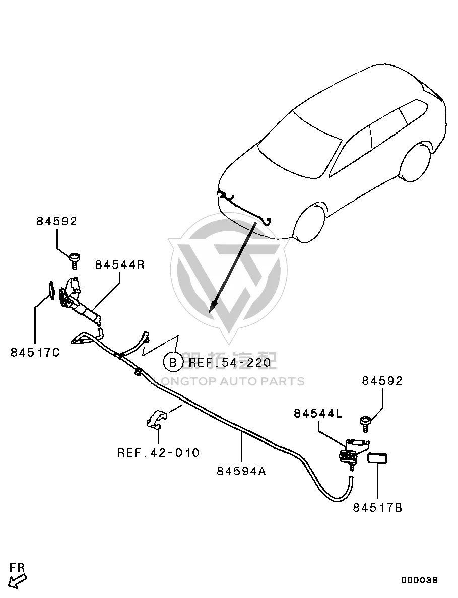 Headlight Washer Nozzle (Left) 8264A-193 8264A193 for Mitsubishi GF2W