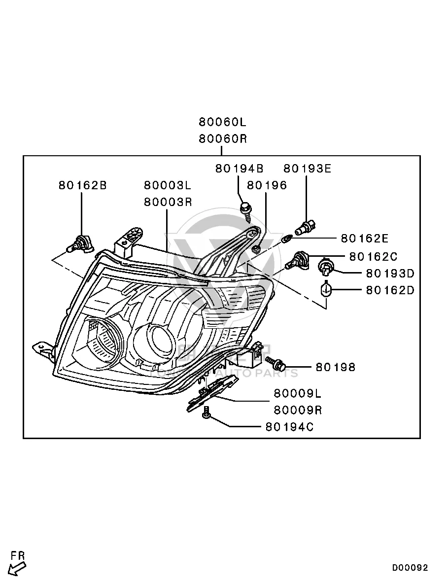 Front Fog Lamp Bulb MS820-976 MS820976 for Mitsubishi A03A