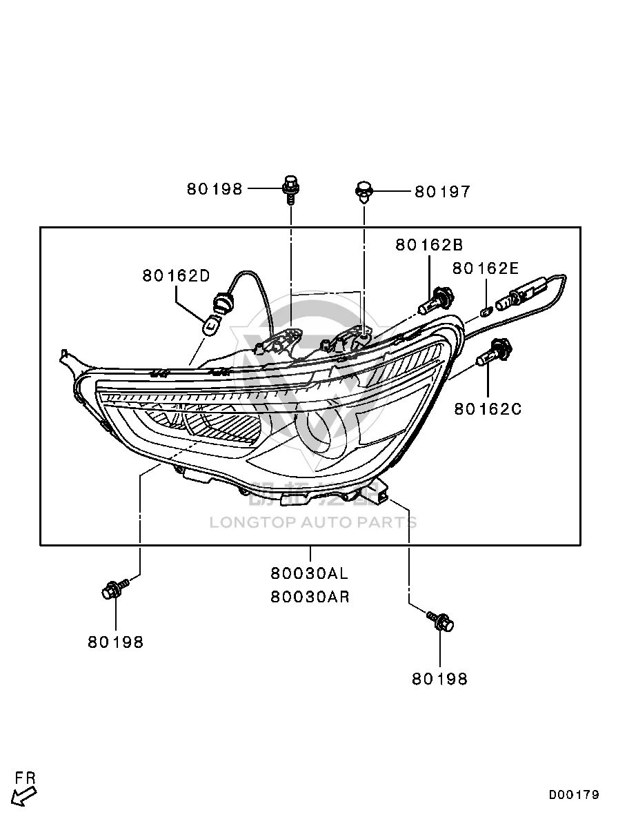 Headlamp Assembly (Left) 8301B-58700 8301B58700 for Mitsubishi GA1W