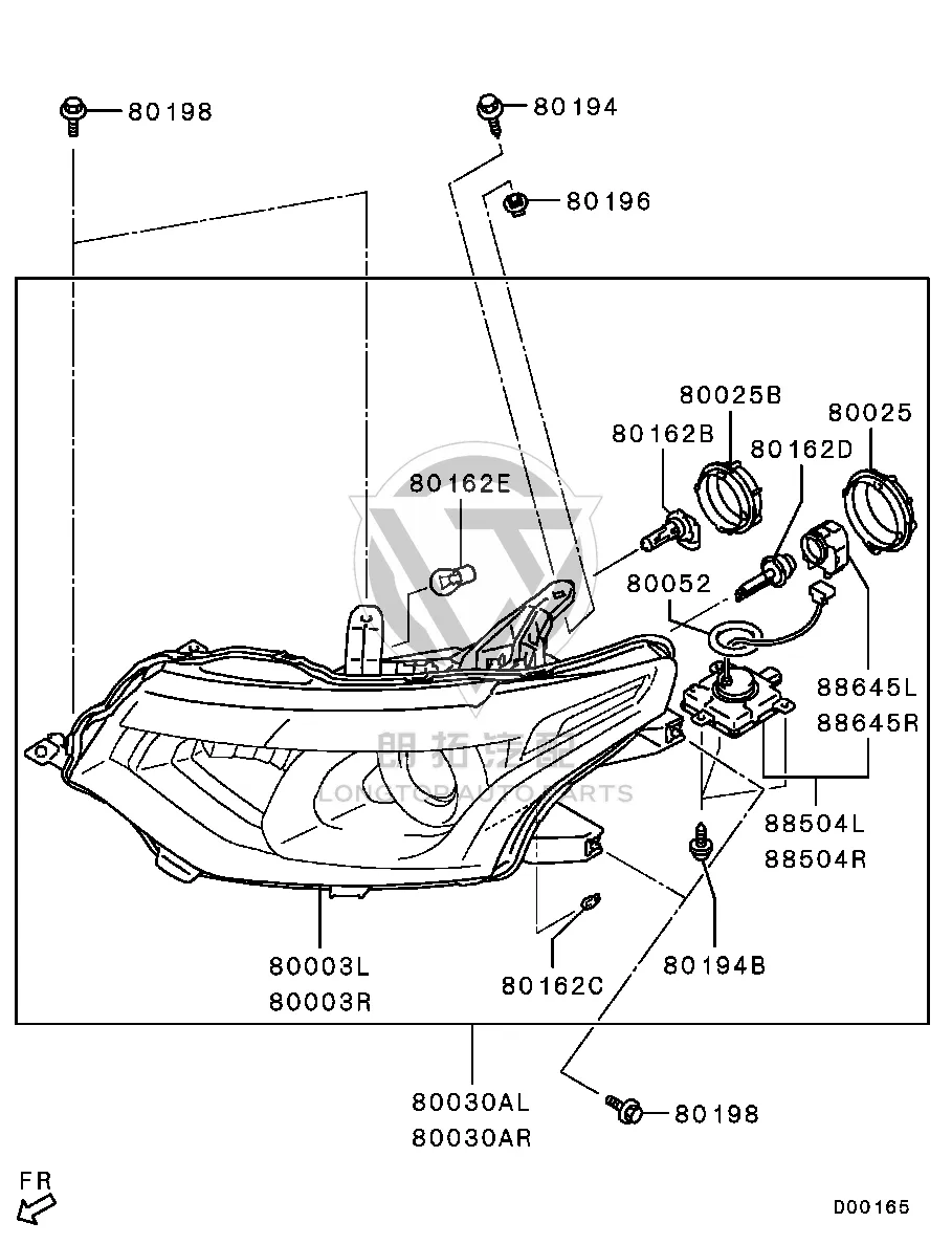 Headlamp Half-Assembly (Right) 8301C-996 8301C996 for Mitsubishi GF2W