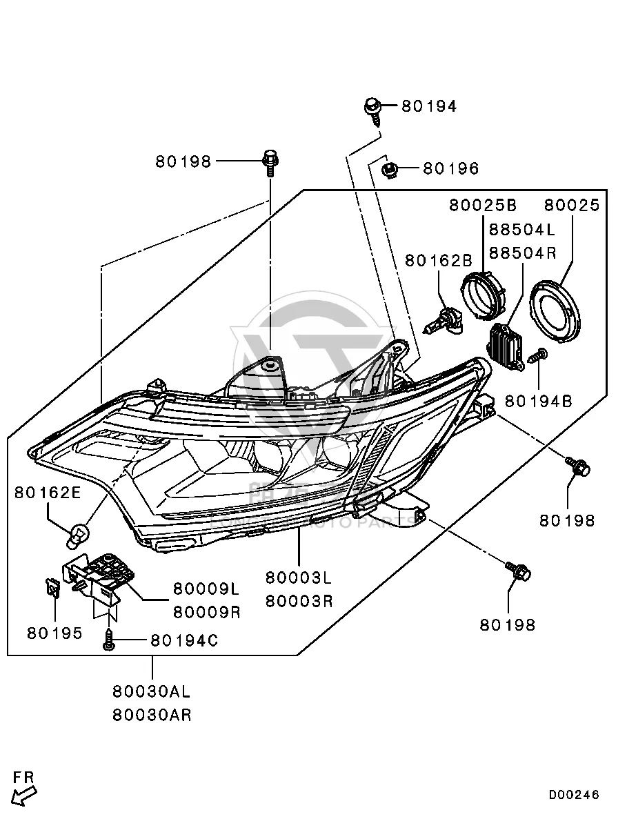 Headlamp Assembly (Left) 8301D-193 8301D193 for Mitsubishi GF8W