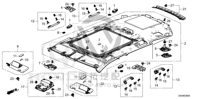 Roof Lining 83201-3B4H8 832013B4H81ZB for Honda