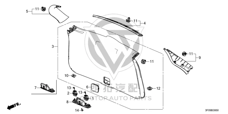 Tailgate Interior Panel 84431-3B4H0 844313B4H0 for Honda