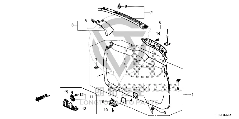 Tailgate Interior Panel 84431-T0TH0 84431T0TH0 for Honda