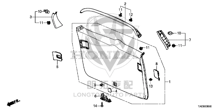 Tailgate Interior Panel 84431-TAEH0 84431TAEH01ZA for Honda