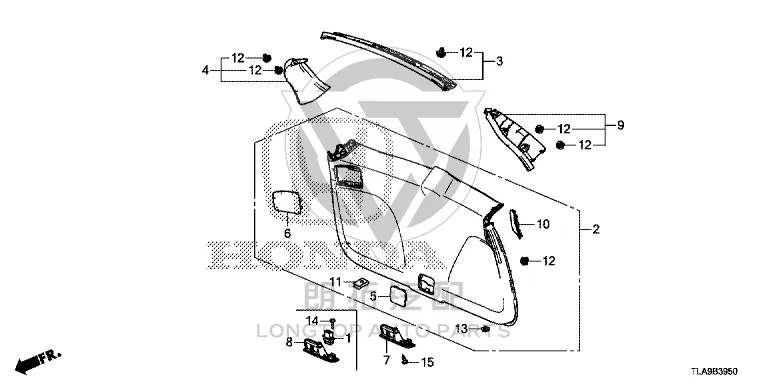 Tailgate Interior Panel 84431-TLYH0 84431TLYH0 for Honda