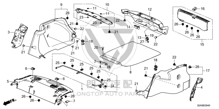 Rear Panel Trim 84640-30EH0 8464030EH01ZA for Honda