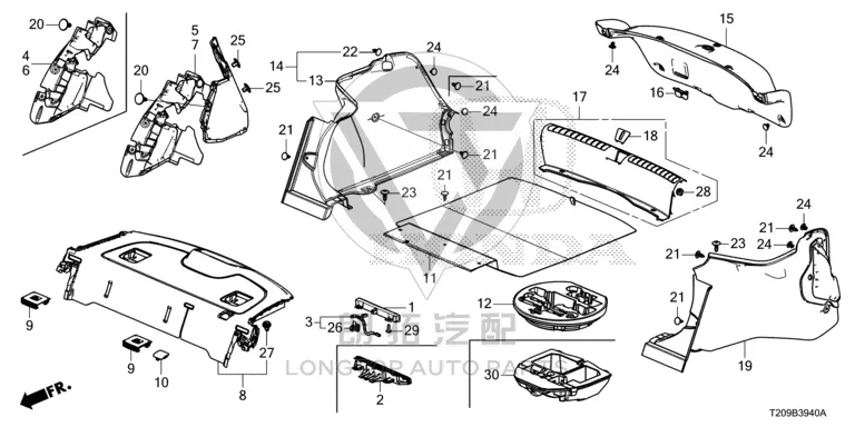 Rear Panel Trim 84640-T31H0 84640T31H00ZA for Honda