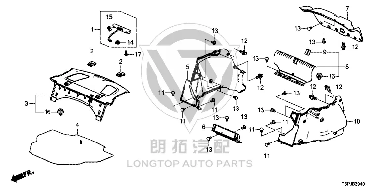 Rear Panel Trim 84640-T6PH0 84640T6PH0 for Honda