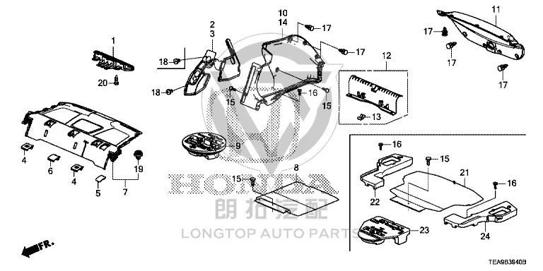 Rear Panel Trim 84640-TETH0 84640TETH0 for Honda