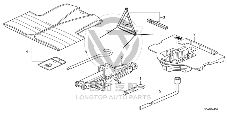 Spare Tire Toolkit 84542-TVEH0 84542TVEH01 for Honda