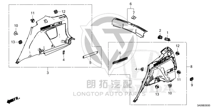 Rear Panel Trim 84640-3B4H0 846403B4H0 for Honda