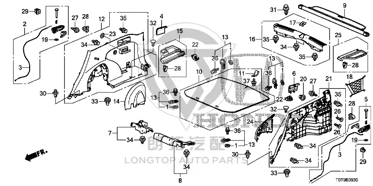 Luggage Compartment Trim (Left) 84661-T0TH0 84661T0TH0 for Honda