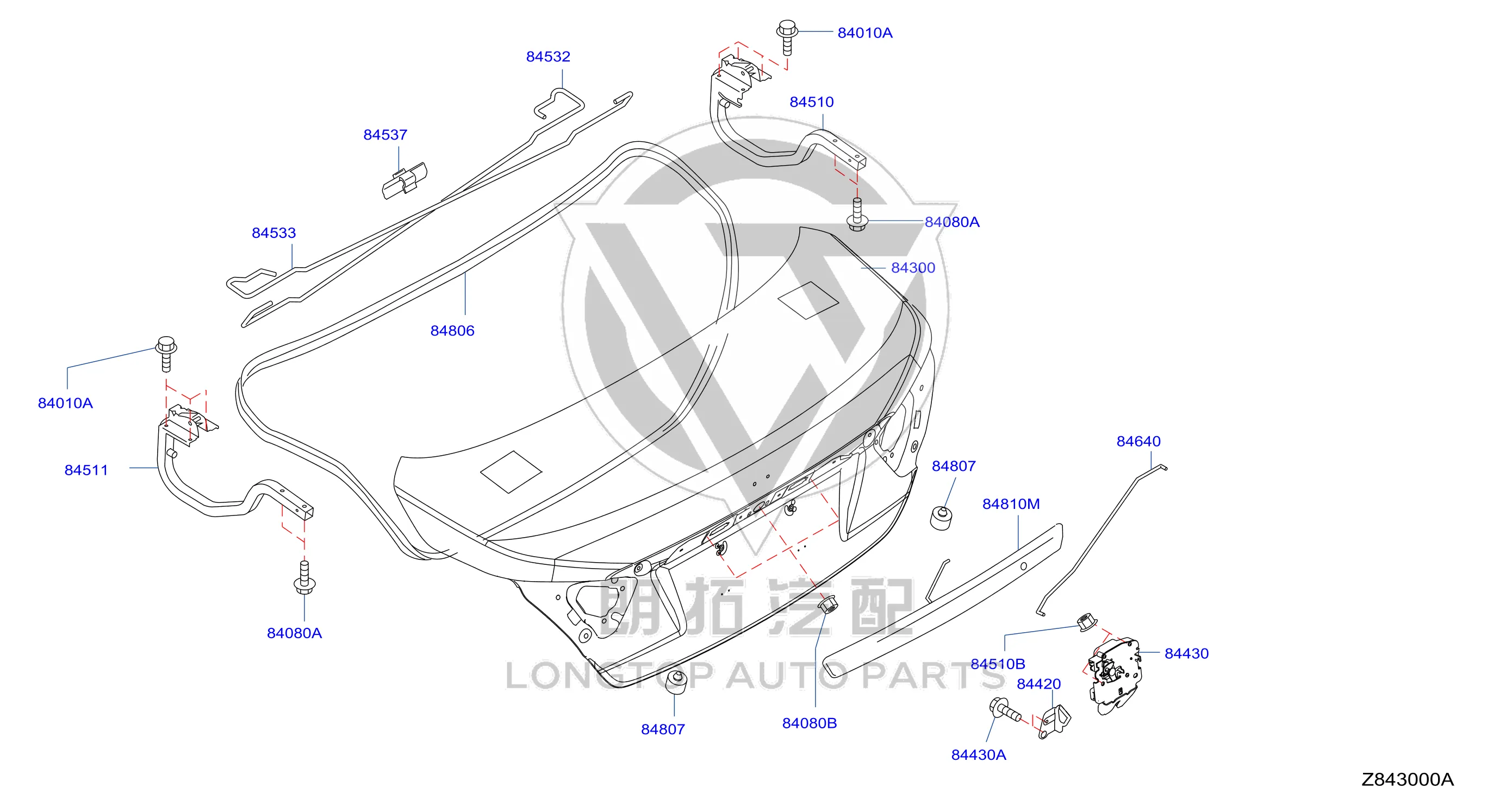 Tailgate Seal Strip 84830-ED900 84830ED900 for Nissan