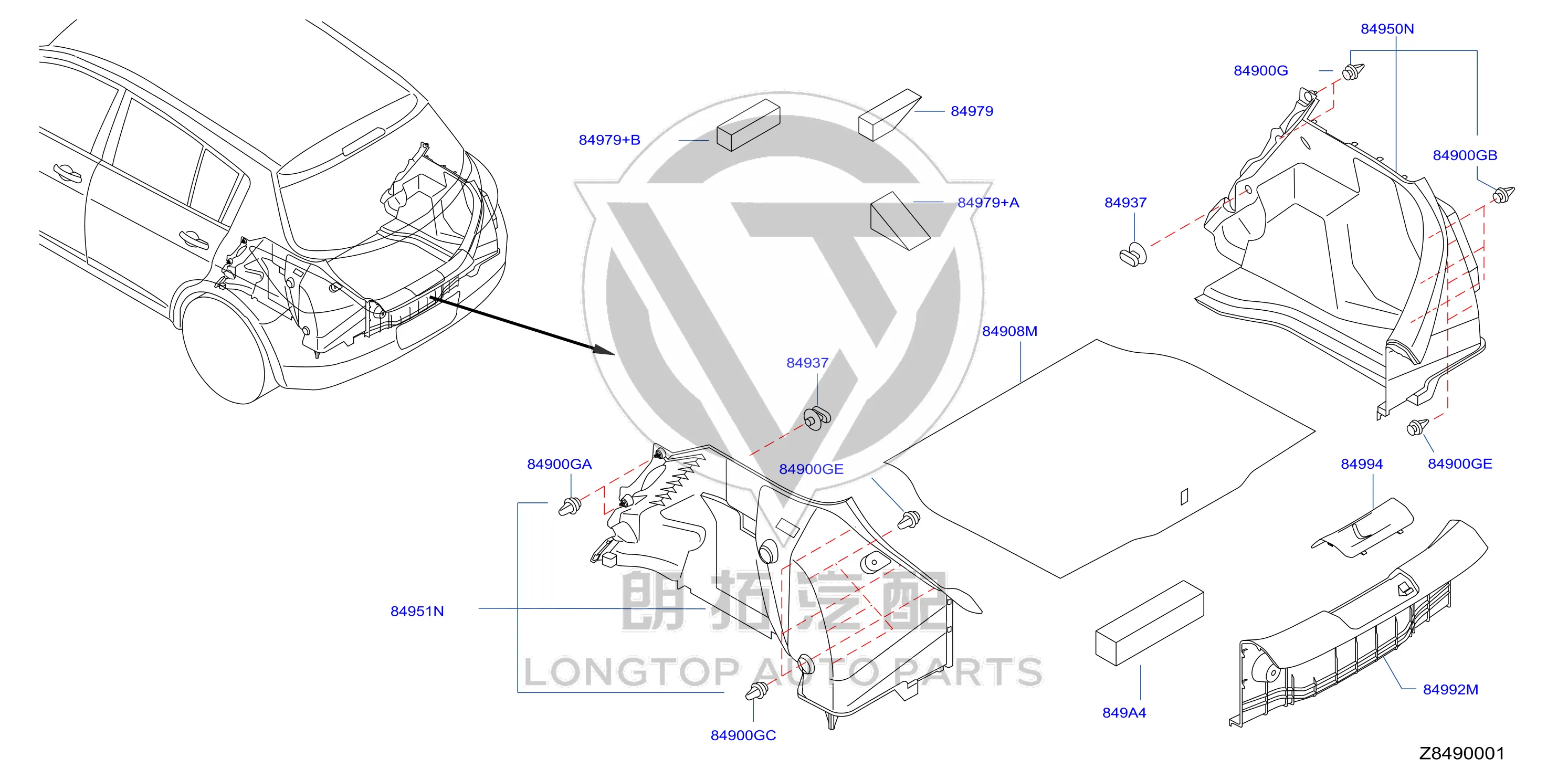 Rear Tire Cover 84908-2DT0B 849082DT0B for Nissan