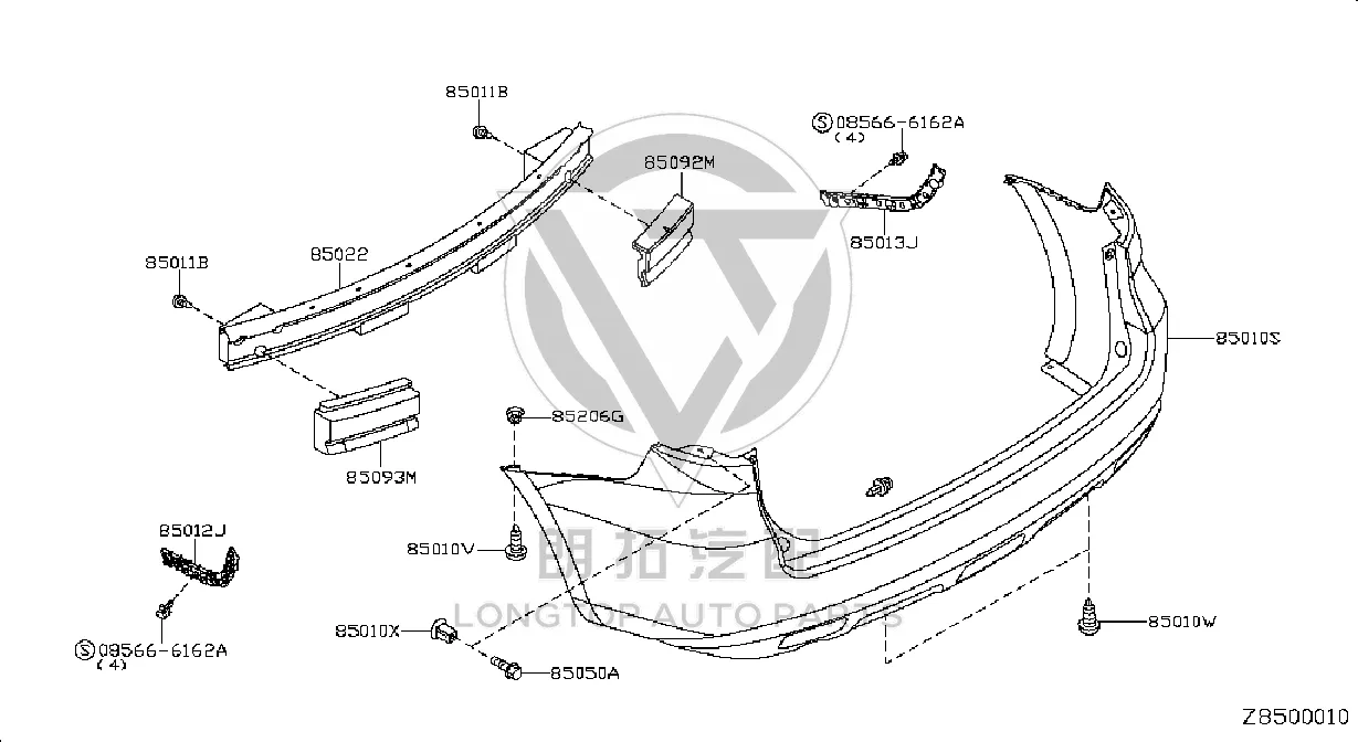Rear Bumper Cover 85022-2FL5H 850222FL5H for Venucia