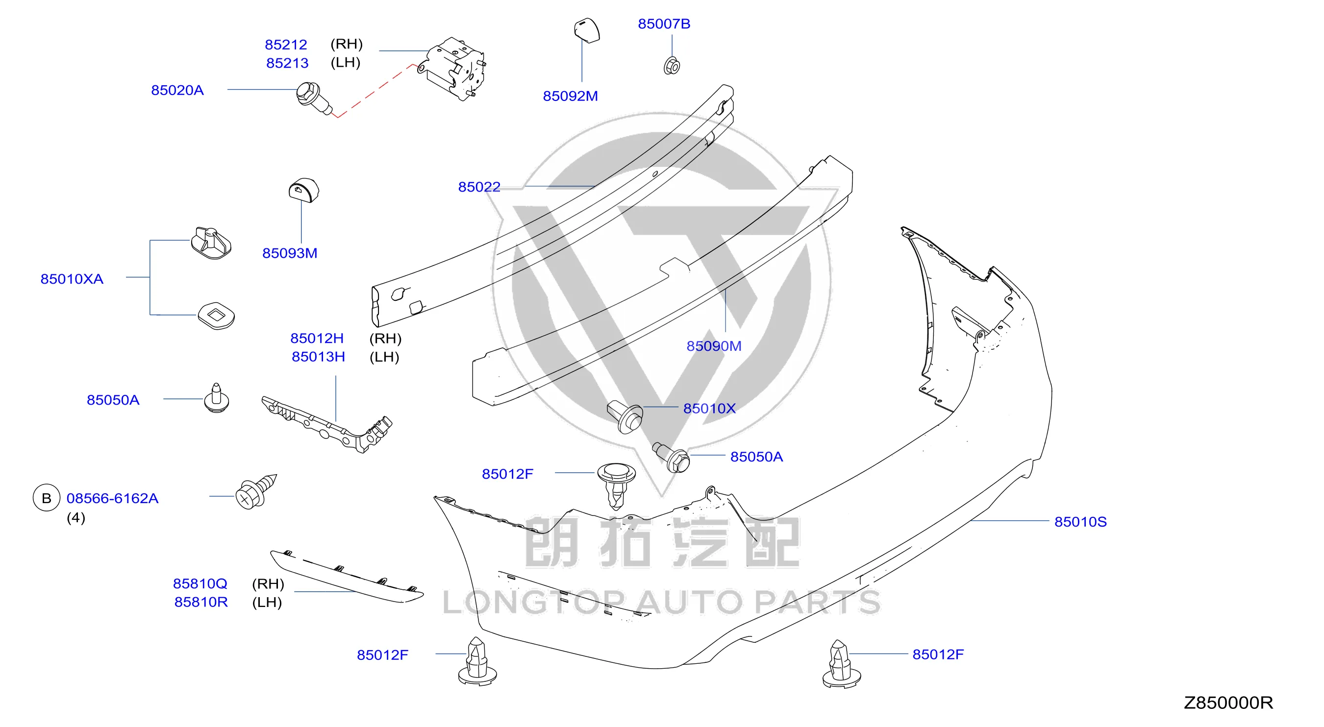 Rear Bumper Frame Bracket Left H5211-3TSMA H52113TSMA for Nissan