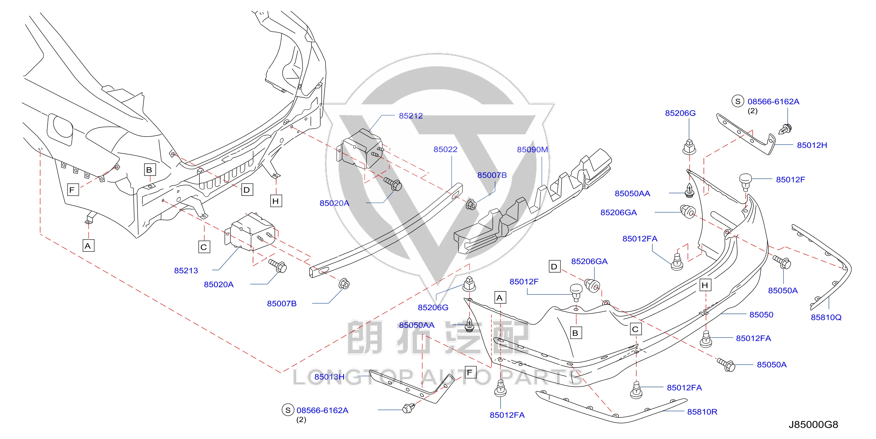 Rear Bumper Frame 85030-JN20A 85030JN20A for Nissan