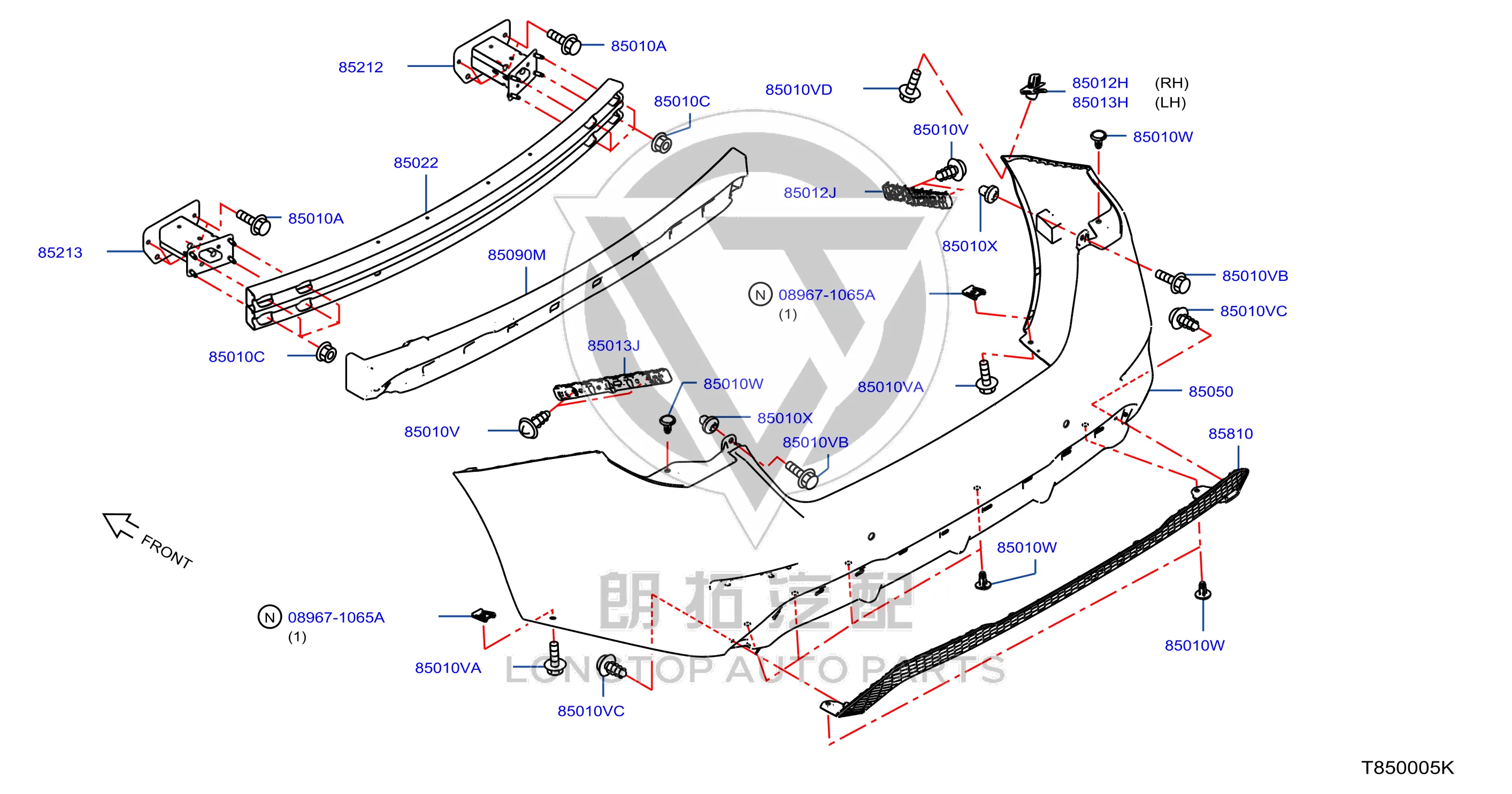 Rear Bumper Frame Bracket Left H5211-6LSMA H52116LSMA for Nissan