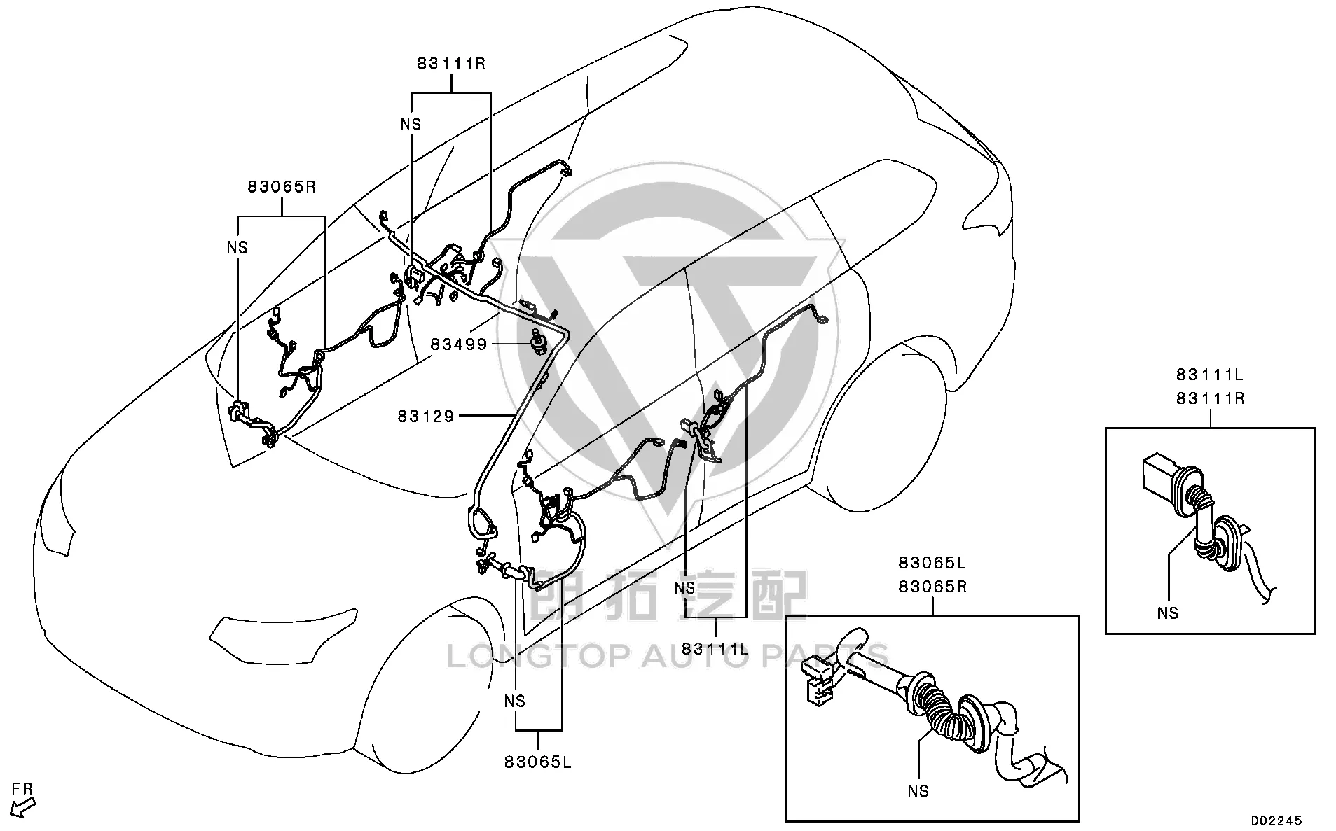 Front Door Wiring Harness 8512A-591 8512A591 for Mitsubishi GF8W