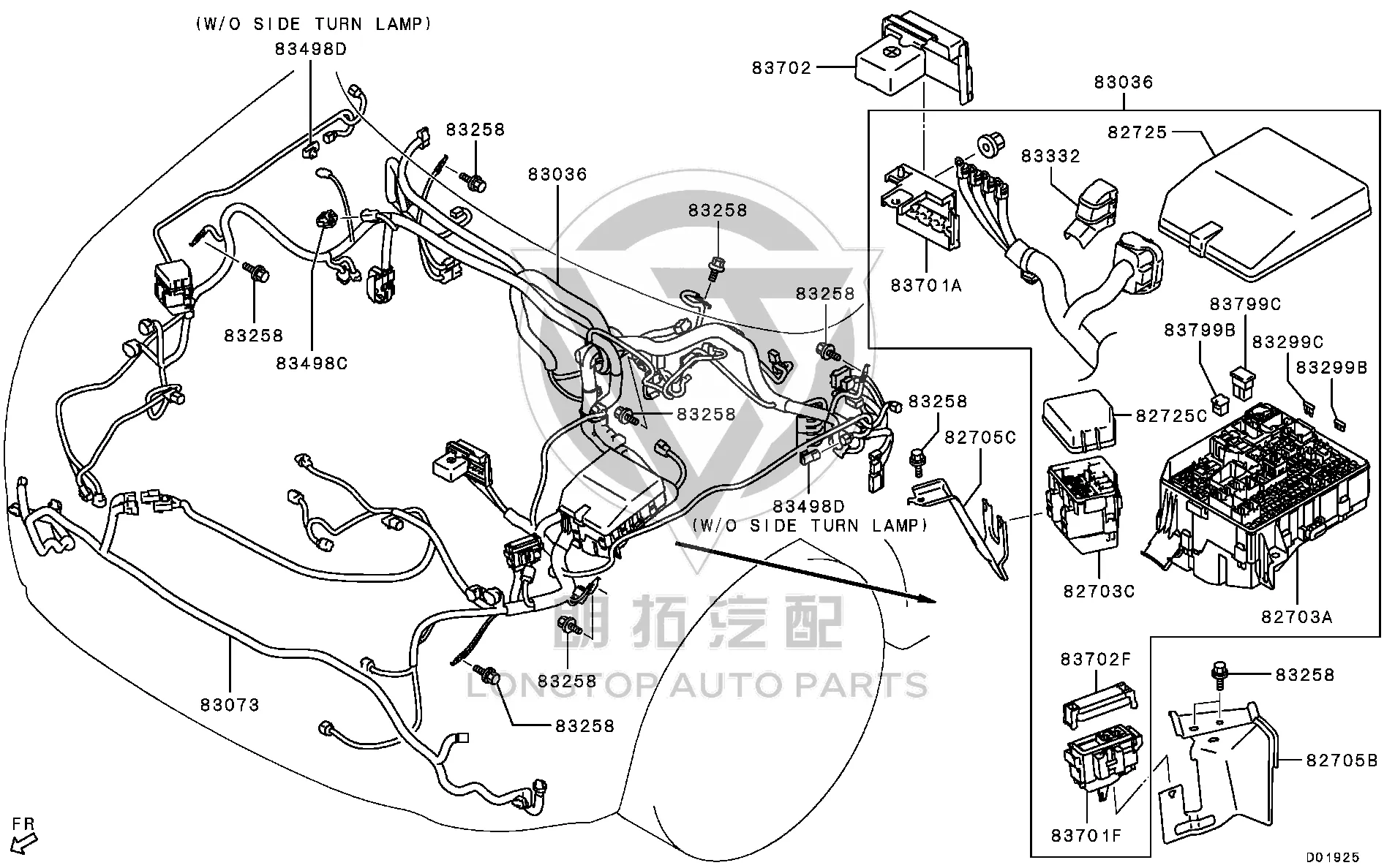 Front Fog Lamp Wiring Harness 8518A-235 8518A235 for Mitsubishi GF2W