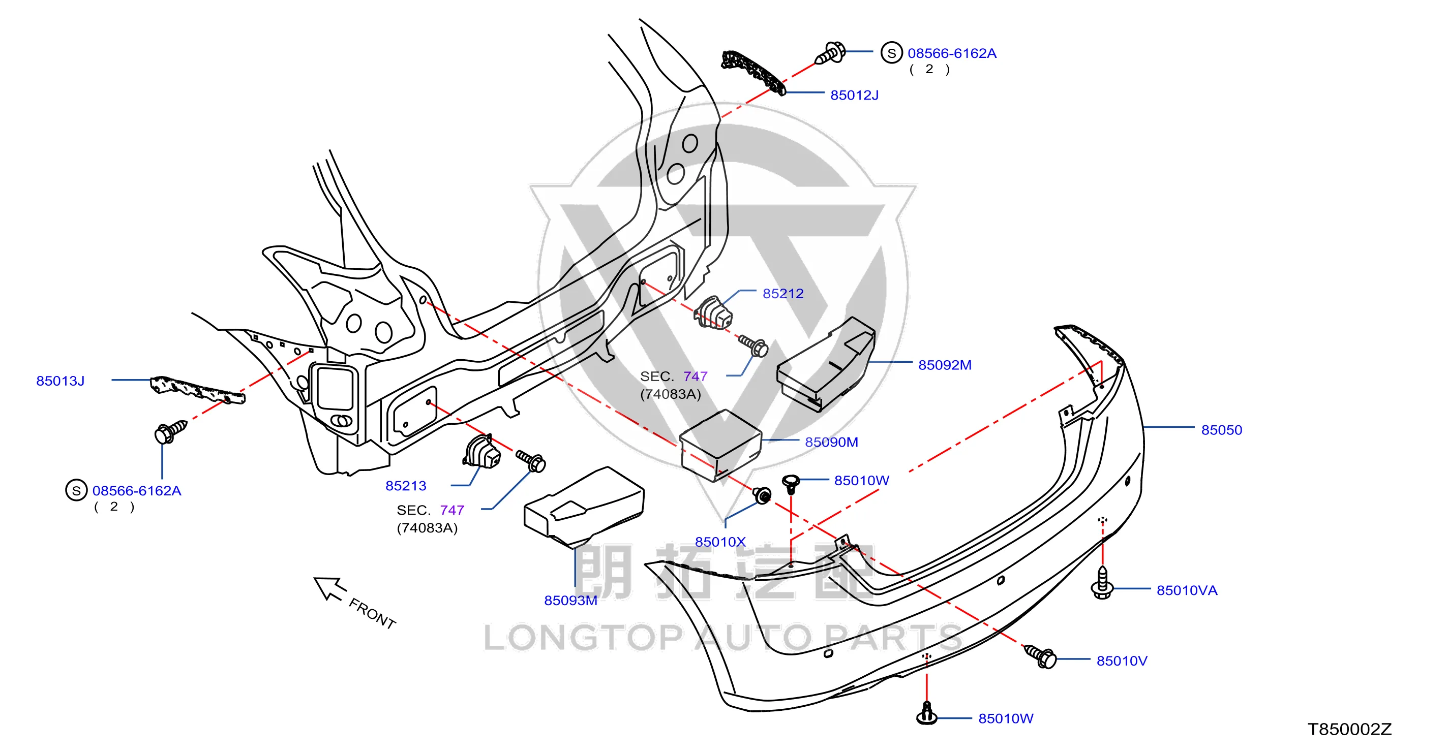 Rear Bumper Frame Bracket (Right) 85212-ED530 85212ED530 for Nissan