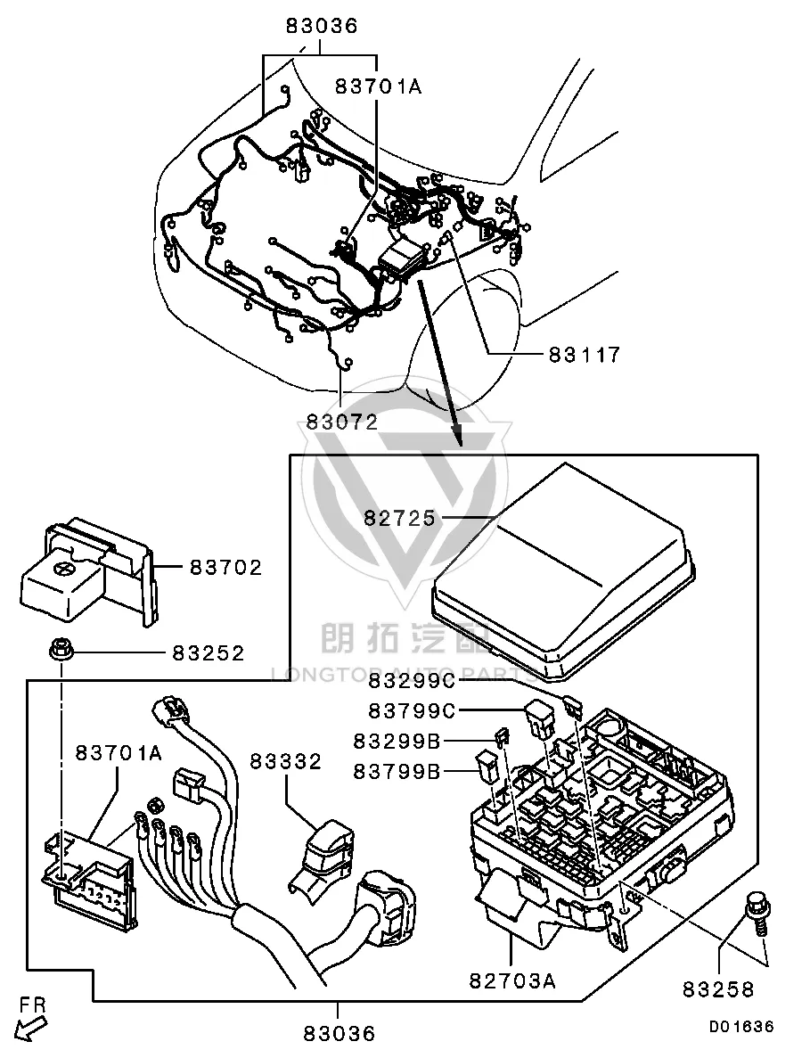 Front Fog Lamp Wiring Harness 8526A-019 8526A019 for Mitsubishi GA1W