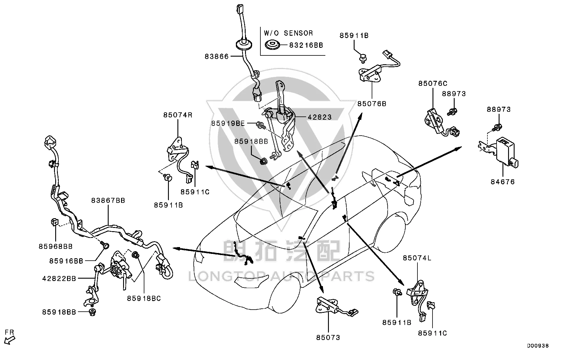Body Height Sensor (Rear) 8651A-28888 8651A28888 for Mitsubishi GF8W
