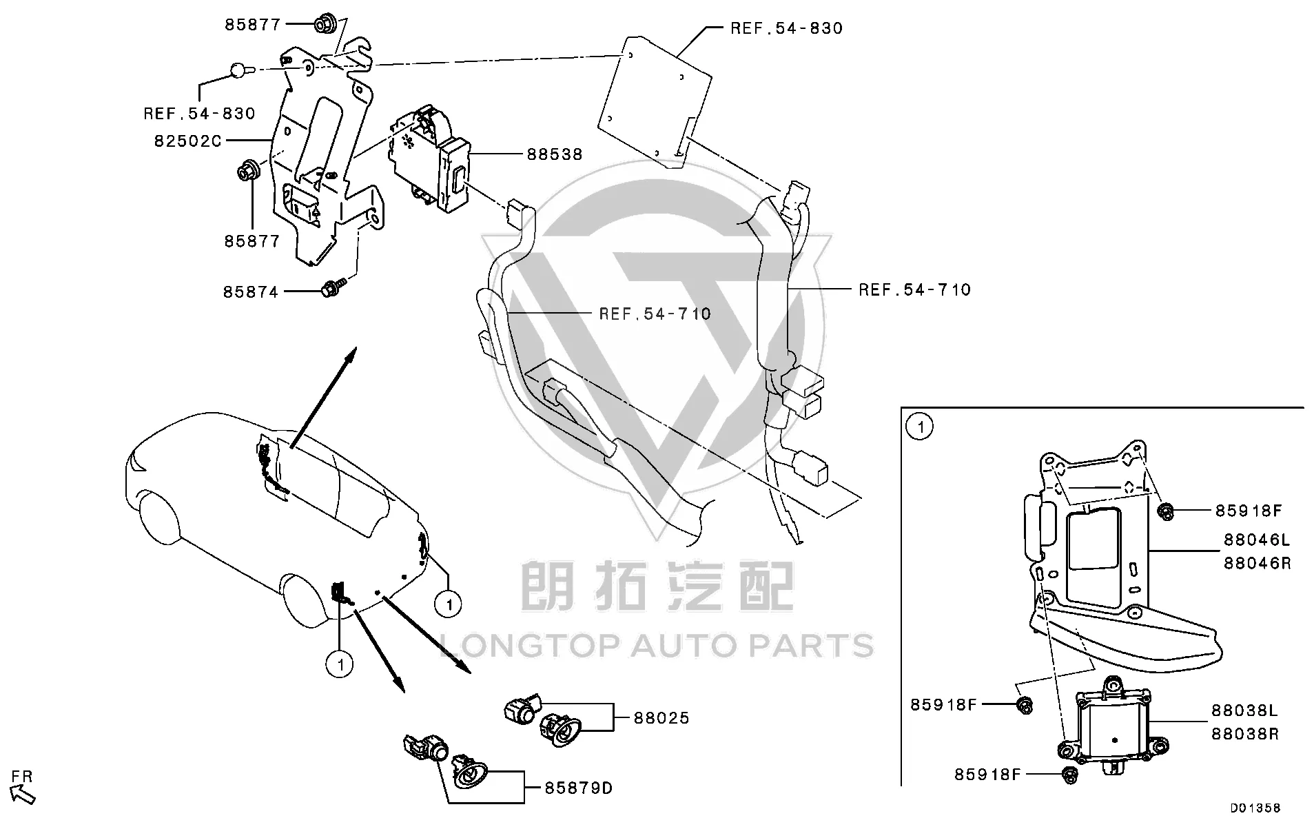 Rear parking radar control unit 8638A-205 8638A205 for Mitsubishi GK1W