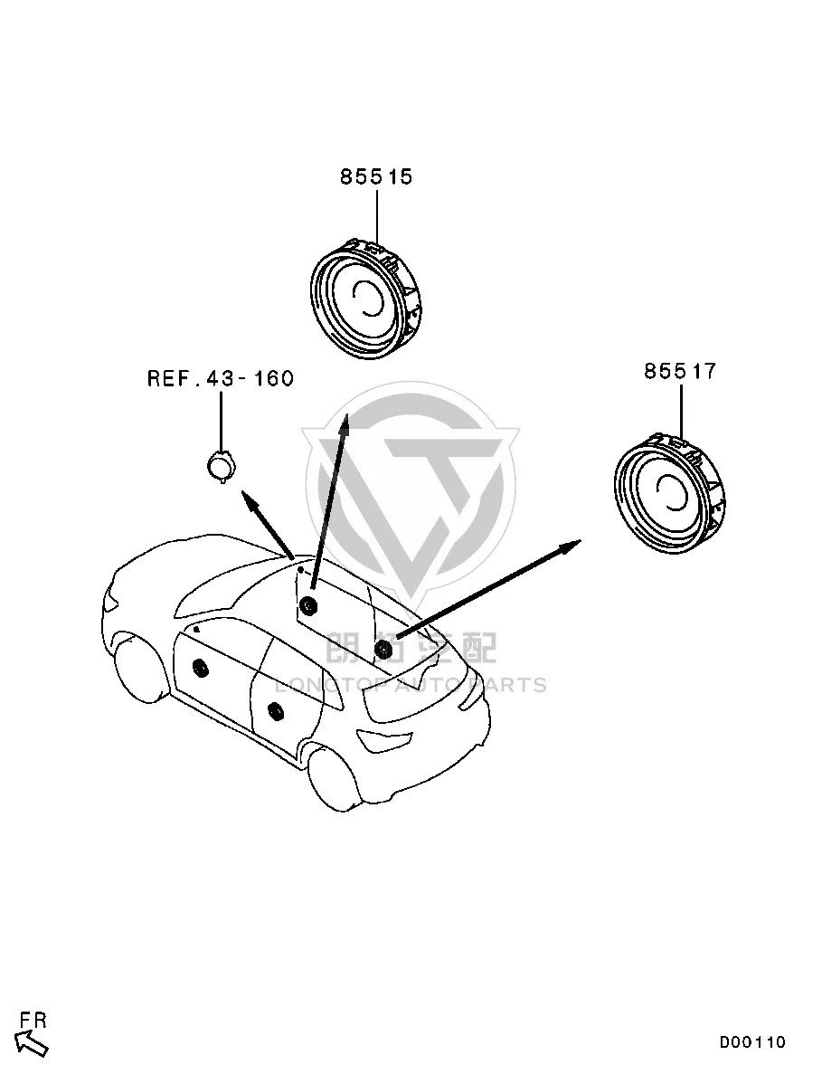 Rear door speaker (right) 8720A-305 8720A305 for Mitsubishi GA1W