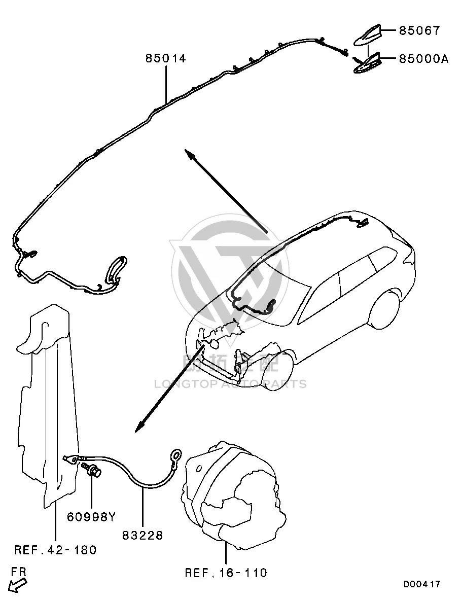 Antenna Support Cover 8723A-527WA 8723A527WA for Mitsubishi GF7W
