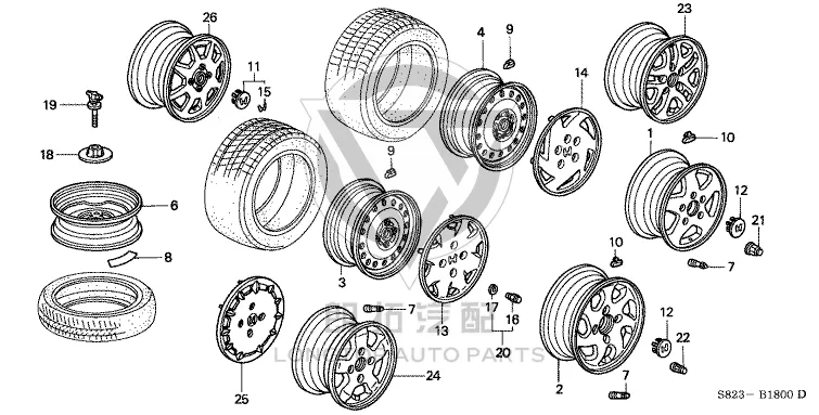 Wheel nut 90304-SF075 90304SF0751 for Honda