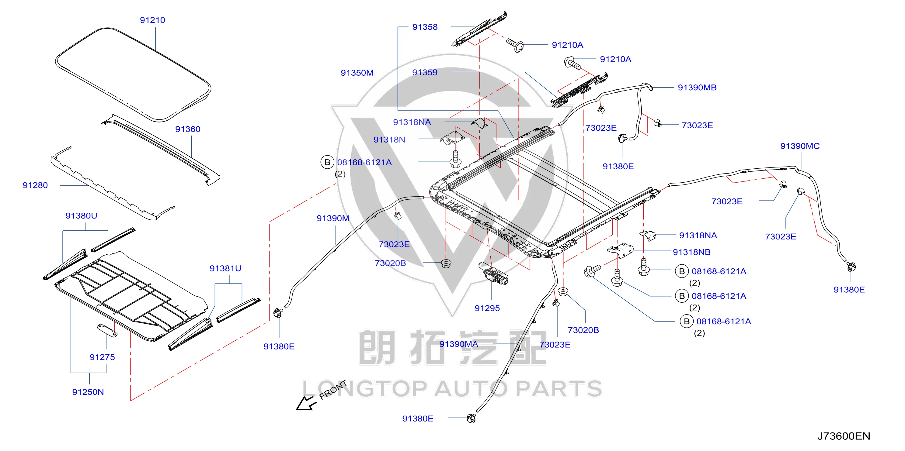 Sunroof Drain Hose (Front Left) 91390-4GA5B 913904GA5B for Infiniti