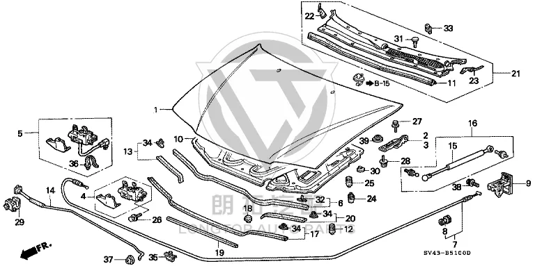 Front Hood Support Strut Mounting Adhesive 91604-SD2-013 91604SD2013 for Honda